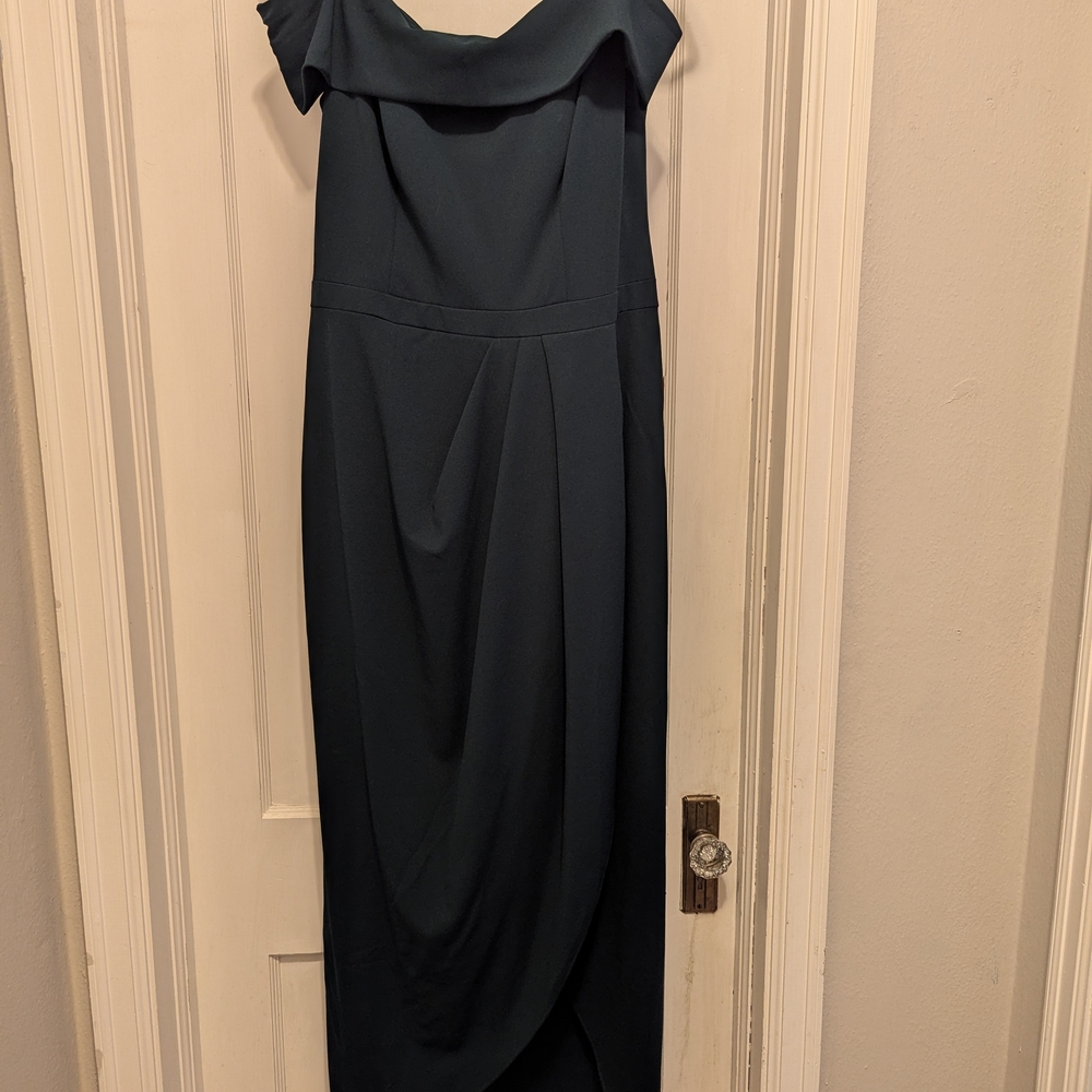 BHLDN Elegant Dark Teal Midi Dress